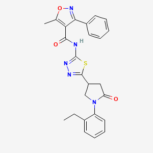 N-{5-[1-(2-ethylphenyl)-5-oxopyrrolidin-3-yl]-1,3,4-thiadiazol-2-yl}-5-methyl-3-phenyl-1,2-oxazole-4-carboxamide