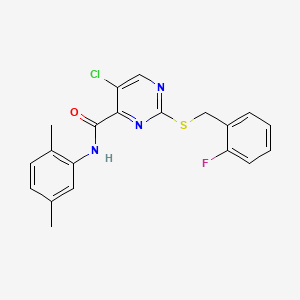 5-chloro-N-(2,5-dimethylphenyl)-2-[(2-fluorobenzyl)sulfanyl]pyrimidine-4-carboxamide