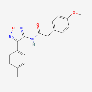 molecular formula C18H17N3O3 B11376299 2-(4-methoxyphenyl)-N-[4-(4-methylphenyl)-1,2,5-oxadiazol-3-yl]acetamide 