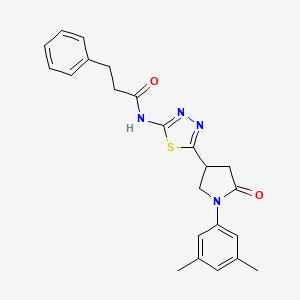 N-{5-[1-(3,5-dimethylphenyl)-5-oxopyrrolidin-3-yl]-1,3,4-thiadiazol-2-yl}-3-phenylpropanamide