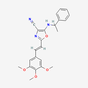 5-[(1-phenylethyl)amino]-2-[(E)-2-(3,4,5-trimethoxyphenyl)ethenyl]-1,3-oxazole-4-carbonitrile