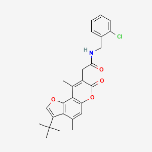 2-(3-tert-butyl-4,9-dimethyl-7-oxo-7H-furo[2,3-f]chromen-8-yl)-N-(2-chlorobenzyl)acetamide