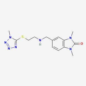 molecular formula C14H19N7OS B11376341 1,3-dimethyl-5-[({2-[(1-methyl-1H-tetrazol-5-yl)sulfanyl]ethyl}amino)methyl]-1,3-dihydro-2H-benzimidazol-2-one 