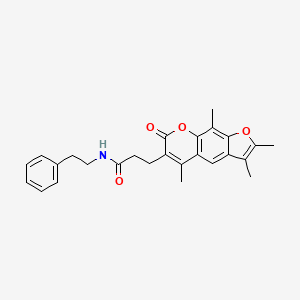 N-(2-Phenylethyl)-3-{2,3,5,9-tetramethyl-7-oxo-7H-furo[3,2-G]chromen-6-YL}propanamide