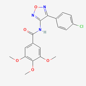 molecular formula C18H16ClN3O5 B11376372 N-[4-(4-chlorophenyl)-1,2,5-oxadiazol-3-yl]-3,4,5-trimethoxybenzamide 