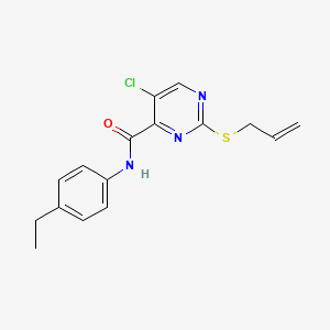 molecular formula C16H16ClN3OS B11376375 5-chloro-N-(4-ethylphenyl)-2-(prop-2-en-1-ylsulfanyl)pyrimidine-4-carboxamide 