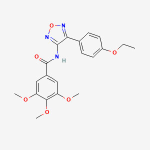 molecular formula C20H21N3O6 B11376378 N-[4-(4-ethoxyphenyl)-1,2,5-oxadiazol-3-yl]-3,4,5-trimethoxybenzamide 