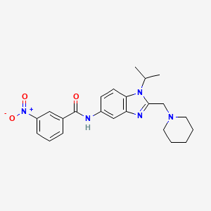 molecular formula C23H27N5O3 B11376393 3-nitro-N-[2-(piperidin-1-ylmethyl)-1-(propan-2-yl)-1H-benzimidazol-5-yl]benzamide 