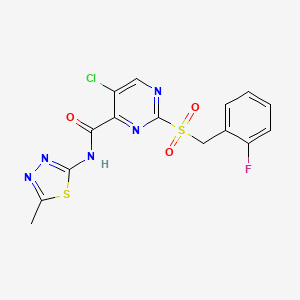 5-chloro-2-[(2-fluorobenzyl)sulfonyl]-N-(5-methyl-1,3,4-thiadiazol-2-yl)pyrimidine-4-carboxamide