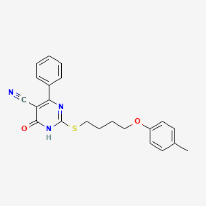 2-{[4-(4-Methylphenoxy)butyl]sulfanyl}-6-oxo-4-phenyl-1,6-dihydropyrimidine-5-carbonitrile