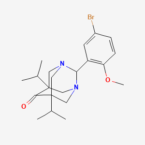 (5s,7s)-2-(5-Bromo-2-methoxyphenyl)-5,7-di(propan-2-yl)-1,3-diazatricyclo[3.3.1.1~3,7~]decan-6-one