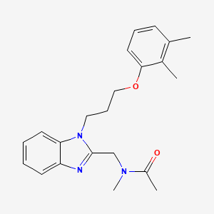 molecular formula C22H27N3O2 B11376436 N-({1-[3-(2,3-dimethylphenoxy)propyl]-1H-benzimidazol-2-yl}methyl)-N-methylacetamide 