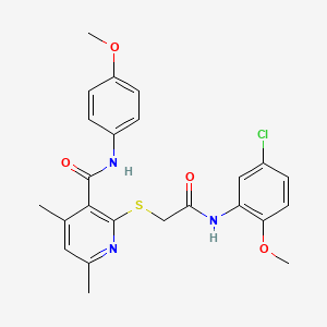 molecular formula C24H24ClN3O4S B11376466 2-({2-[(5-chloro-2-methoxyphenyl)amino]-2-oxoethyl}sulfanyl)-N-(4-methoxyphenyl)-4,6-dimethylpyridine-3-carboxamide 