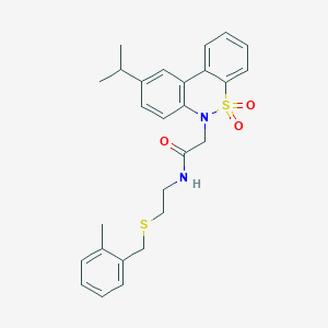 2-(9-Isopropyl-5,5-dioxido-6H-dibenzo[C,E][1,2]thiazin-6-YL)-N-{2-[(2-methylbenzyl)sulfanyl]ethyl}acetamide