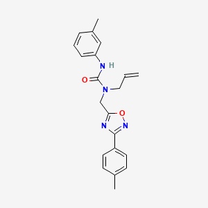 molecular formula C21H22N4O2 B11376511 3-(3-Methylphenyl)-1-{[3-(4-methylphenyl)-1,2,4-oxadiazol-5-yl]methyl}-1-prop-2-en-1-ylurea 