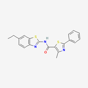 N-(6-ethyl-1,3-benzothiazol-2-yl)-4-methyl-2-phenyl-1,3-thiazole-5-carboxamide