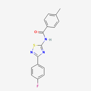 molecular formula C16H12FN3OS B11376534 N-[3-(4-fluorophenyl)-1,2,4-thiadiazol-5-yl]-4-methylbenzamide 