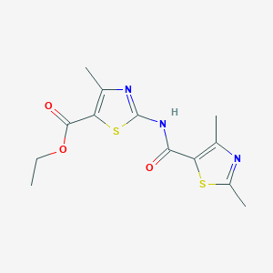 molecular formula C13H15N3O3S2 B11376549 Ethyl 2-{[(2,4-dimethyl-1,3-thiazol-5-yl)carbonyl]amino}-4-methyl-1,3-thiazole-5-carboxylate 