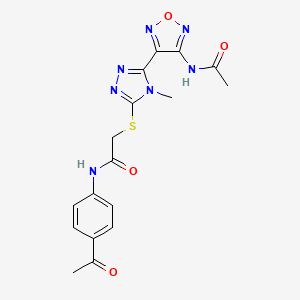 2-({5-[4-(acetylamino)-1,2,5-oxadiazol-3-yl]-4-methyl-4H-1,2,4-triazol-3-yl}sulfanyl)-N-(4-acetylphenyl)acetamide