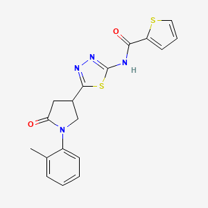 N-{5-[1-(2-methylphenyl)-5-oxopyrrolidin-3-yl]-1,3,4-thiadiazol-2-yl}thiophene-2-carboxamide