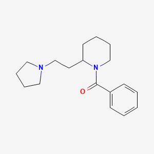 molecular formula C18H26N2O B11376568 Phenyl{2-[2-(pyrrolidin-1-yl)ethyl]piperidin-1-yl}methanone 