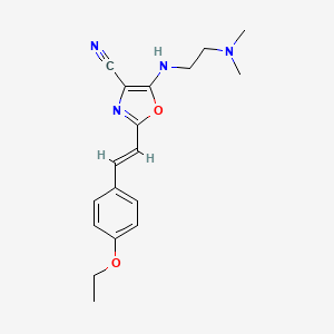 molecular formula C18H22N4O2 B11376579 5-{[2-(dimethylamino)ethyl]amino}-2-[(E)-2-(4-ethoxyphenyl)ethenyl]-1,3-oxazole-4-carbonitrile 