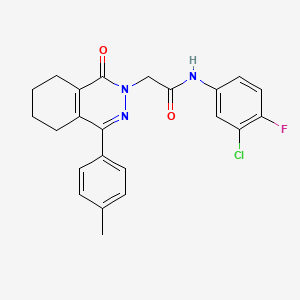 molecular formula C23H21ClFN3O2 B11376603 N-(3-Chloro-4-fluorophenyl)-5,6,7,8-tetrahydro-4-(4-methylphenyl)-1-oxo-2(1H)-phthalazineacetamide CAS No. 891395-76-9