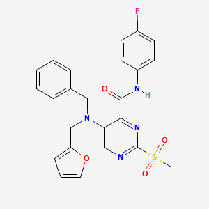 molecular formula C25H23FN4O4S B11376609 5-[benzyl(furan-2-ylmethyl)amino]-2-(ethylsulfonyl)-N-(4-fluorophenyl)pyrimidine-4-carboxamide 