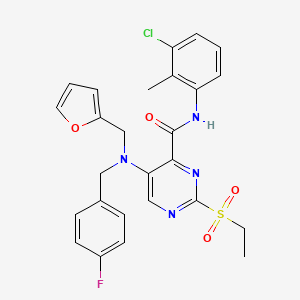 N-(3-chloro-2-methylphenyl)-2-(ethylsulfonyl)-5-[(4-fluorobenzyl)(furan-2-ylmethyl)amino]pyrimidine-4-carboxamide