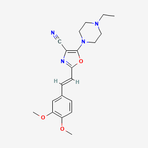 2-[(E)-2-(3,4-dimethoxyphenyl)ethenyl]-5-(4-ethylpiperazin-1-yl)-1,3-oxazole-4-carbonitrile