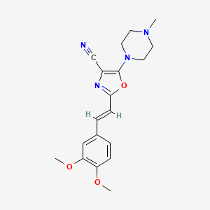 2-[(E)-2-(3,4-dimethoxyphenyl)ethenyl]-5-(4-methylpiperazin-1-yl)-1,3-oxazole-4-carbonitrile