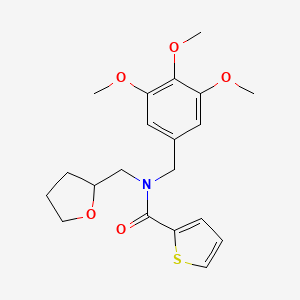 molecular formula C20H25NO5S B11376639 N-(tetrahydrofuran-2-ylmethyl)-N-(3,4,5-trimethoxybenzyl)thiophene-2-carboxamide 