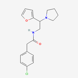 molecular formula C18H21ClN2O2 B11376640 2-(4-chlorophenyl)-N-[2-(furan-2-yl)-2-(pyrrolidin-1-yl)ethyl]acetamide 