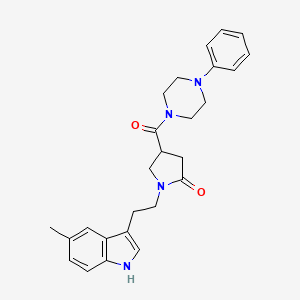 molecular formula C26H30N4O2 B11376656 1-[2-(5-methyl-1H-indol-3-yl)ethyl]-4-[(4-phenylpiperazin-1-yl)carbonyl]pyrrolidin-2-one 