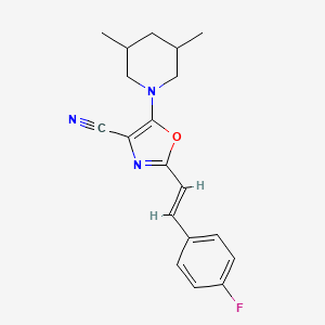 5-(3,5-dimethylpiperidin-1-yl)-2-[(E)-2-(4-fluorophenyl)ethenyl]-1,3-oxazole-4-carbonitrile