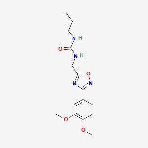 molecular formula C15H20N4O4 B11376710 1-{[3-(3,4-Dimethoxyphenyl)-1,2,4-oxadiazol-5-yl]methyl}-3-propylurea 