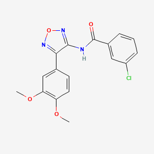 molecular formula C17H14ClN3O4 B11376727 3-chloro-N-[4-(3,4-dimethoxyphenyl)-1,2,5-oxadiazol-3-yl]benzamide 