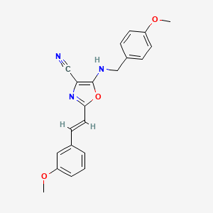 5-[(4-methoxybenzyl)amino]-2-[(E)-2-(3-methoxyphenyl)ethenyl]-1,3-oxazole-4-carbonitrile