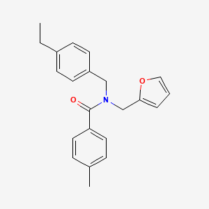 molecular formula C22H23NO2 B11376756 N-(4-ethylbenzyl)-N-(furan-2-ylmethyl)-4-methylbenzamide 