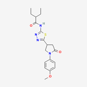 molecular formula C19H24N4O3S B11376856 2-ethyl-N-{5-[1-(4-methoxyphenyl)-5-oxopyrrolidin-3-yl]-1,3,4-thiadiazol-2-yl}butanamide 