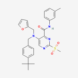 5-[(4-tert-butylbenzyl)(furan-2-ylmethyl)amino]-N-(3-methylphenyl)-2-(methylsulfonyl)pyrimidine-4-carboxamide