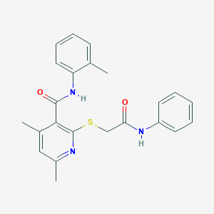 4,6-dimethyl-N-(2-methylphenyl)-2-{[2-oxo-2-(phenylamino)ethyl]sulfanyl}pyridine-3-carboxamide