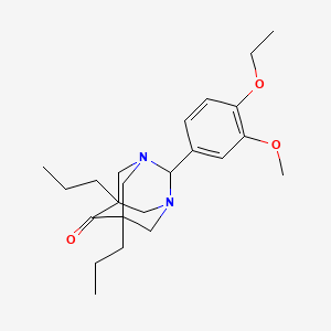 molecular formula C23H34N2O3 B11376864 2-(4-Ethoxy-3-methoxyphenyl)-5,7-dipropyl-1,3-diazatricyclo[3.3.1.1~3,7~]decan-6-one 