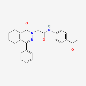 molecular formula C25H25N3O3 B11376889 N-(4-acetylphenyl)-2-(1-oxo-4-phenyl-5,6,7,8-tetrahydrophthalazin-2(1H)-yl)propanamide 