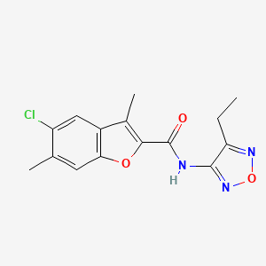 molecular formula C15H14ClN3O3 B11376904 5-chloro-N-(4-ethyl-1,2,5-oxadiazol-3-yl)-3,6-dimethyl-1-benzofuran-2-carboxamide CAS No. 880784-14-5