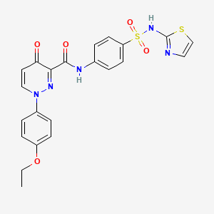 molecular formula C22H19N5O5S2 B11376927 1-(4-ethoxyphenyl)-4-oxo-N-[4-(1,3-thiazol-2-ylsulfamoyl)phenyl]-1,4-dihydropyridazine-3-carboxamide 