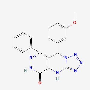 8-(3-methoxyphenyl)-10-phenyl-2,4,5,6,7,11,12-heptazatricyclo[7.4.0.03,7]trideca-1(9),3,5,10-tetraen-13-one