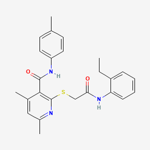 2-({2-[(2-ethylphenyl)amino]-2-oxoethyl}sulfanyl)-4,6-dimethyl-N-(4-methylphenyl)pyridine-3-carboxamide