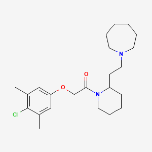 molecular formula C23H35ClN2O2 B11376956 1-{2-[2-(Azepan-1-yl)ethyl]piperidin-1-yl}-2-(4-chloro-3,5-dimethylphenoxy)ethanone 