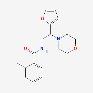 molecular formula C18H22N2O3 B11376962 N-[2-(furan-2-yl)-2-(morpholin-4-yl)ethyl]-2-methylbenzamide 